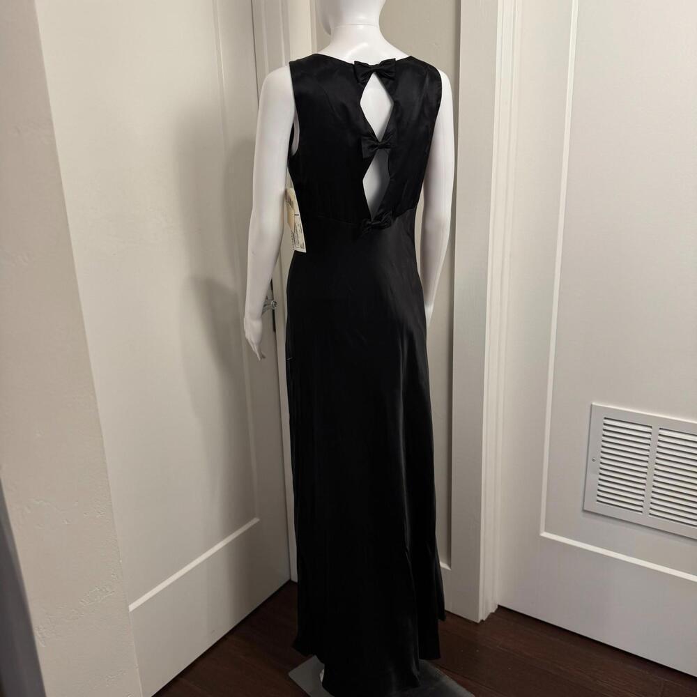 R-wear by Rampage Vintage Black Satin Dress With Back Bow Tie Detail Sz 9